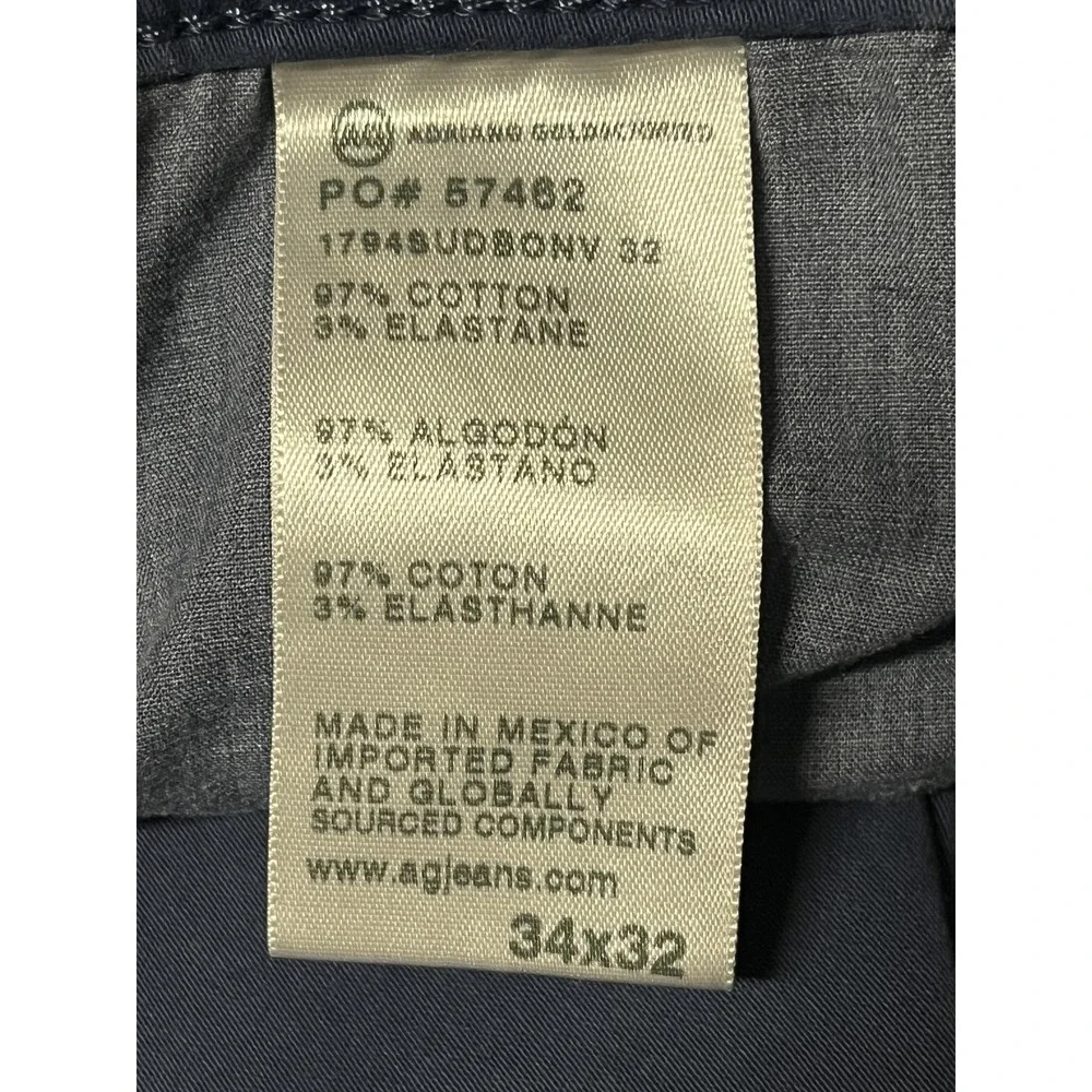 AG Adriano Goldschmied Jeans Mens 34x32 Blue‎ Everett Slim Straight Stretch